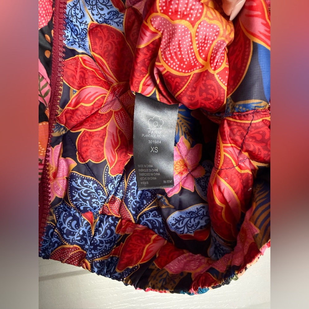 Farm Rio | Toucanfly Reversible Quilted Floral Bouclé Jacket | Sz XS - Picture 6 of 14